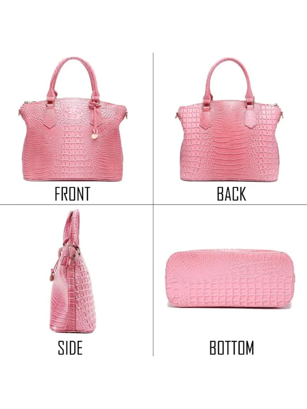 Crocodile-Pattern Vegan Leather Handbag for Women | Stylish Satchel Tote with